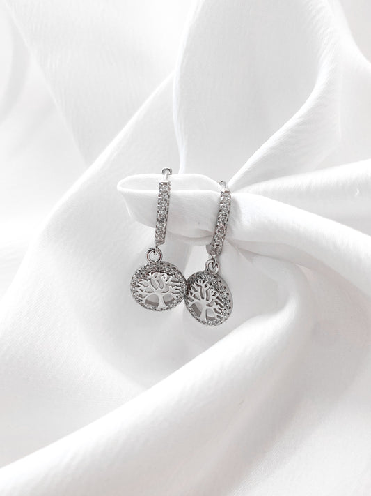 ORECCHINI DONNA ALI d'angelo argento zirconi pendenti eleganti